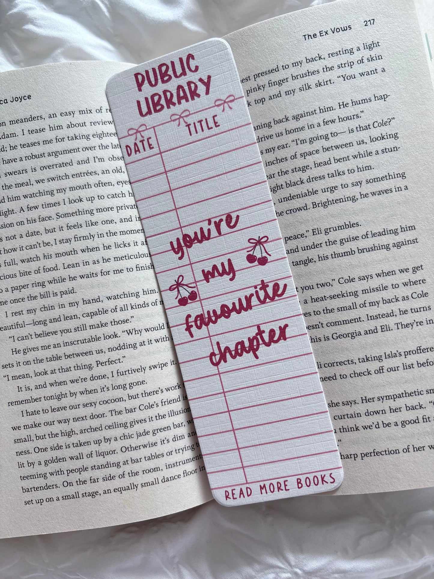 'You're My Favourite Chapter' Library Card Bookmark
