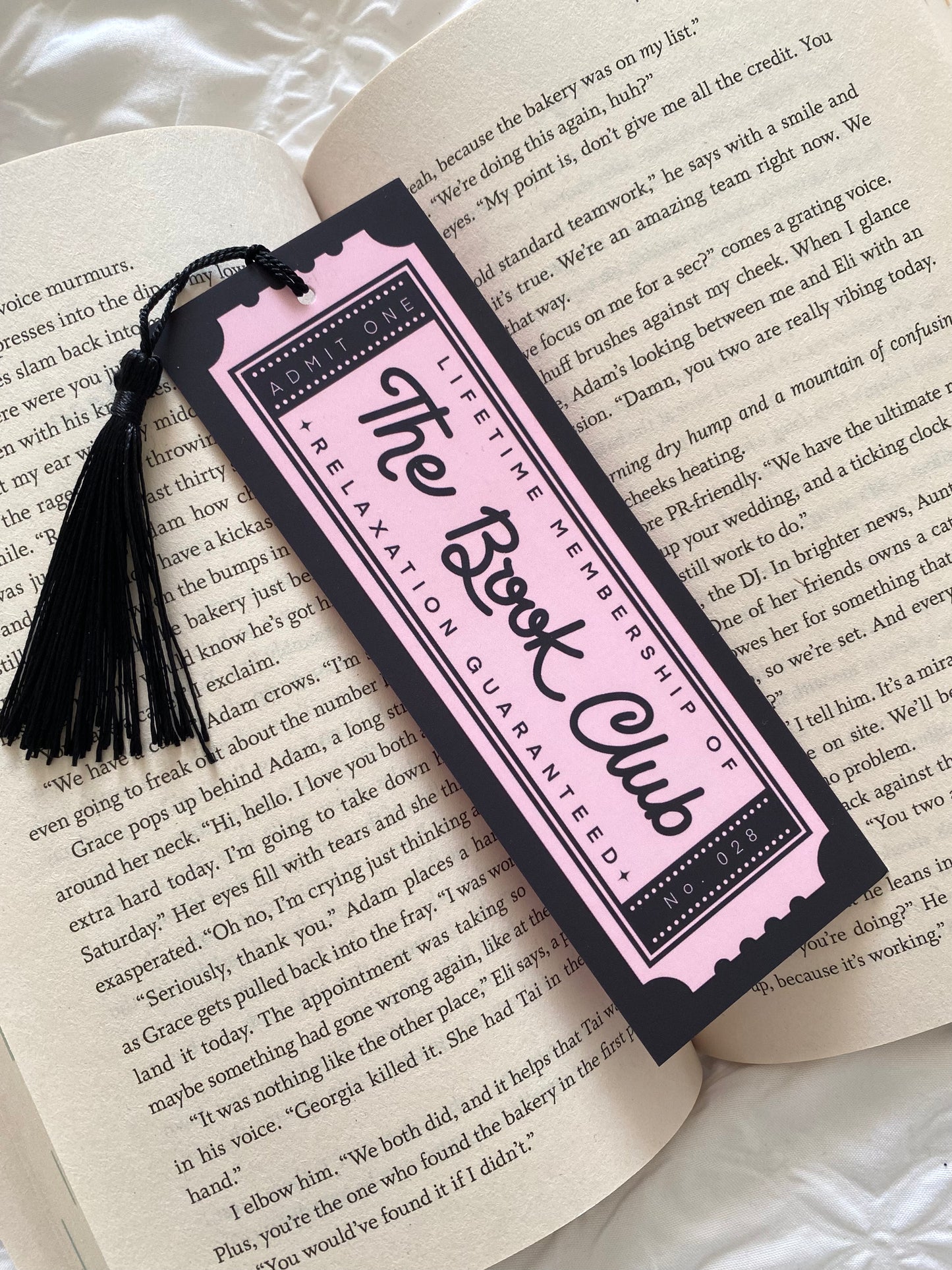 Pink/Black Tassel Book Club Bookmark