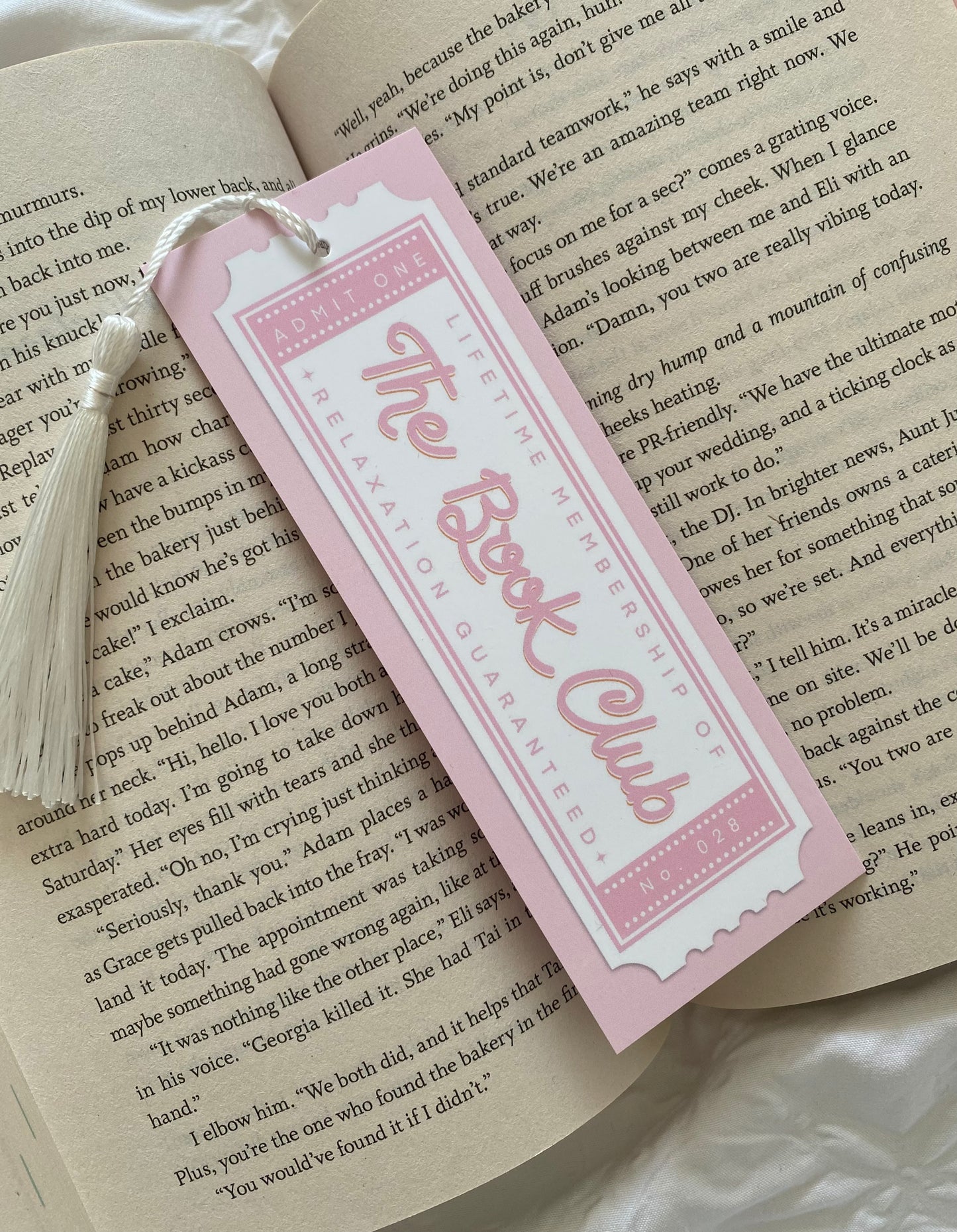 Pink Tassel Book Club Bookmark