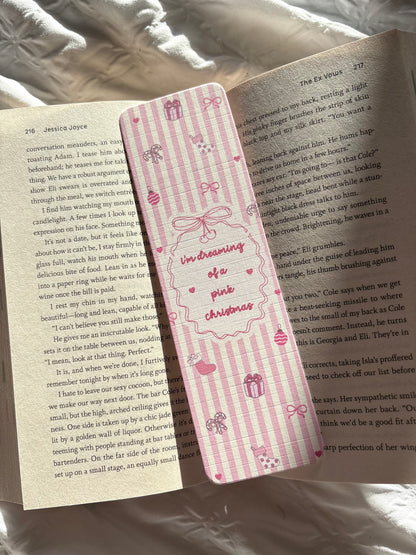 Dreaming Of A Pink Christmas Bookmark